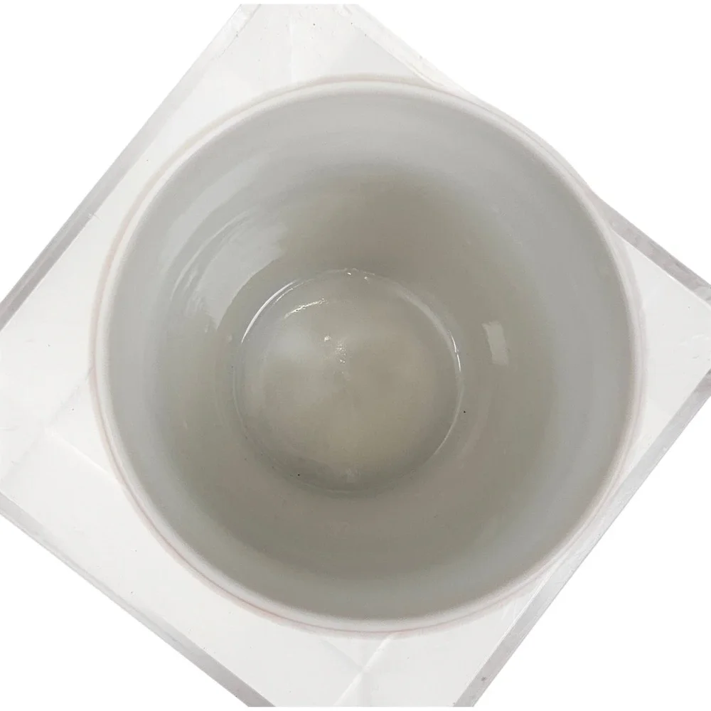 Set of 5 Red White Kutani Geometric Pattern Gold Rimmed Porcelain Tea Cups‎